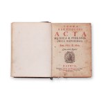 BARTOLINO, Tommaso (1616-1680): Acta medica &amp; philosophica. Vol. I. a II.
