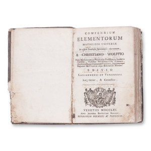 WOLFFIO, Christiano (1679-1754): (1): Compendium elementorum matheseos universae.