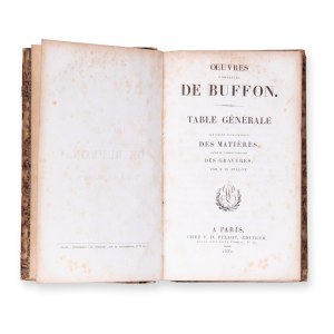 BUFFON, Georges Louis Leclerc (1707-1788): Oeuvres completes de Buffon. Table generale