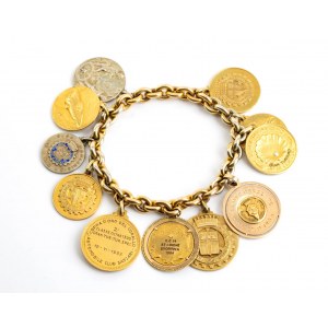 Bracelet with 11 gold and silver medals of racing competitions, owned by Countess Paola Della Chiesa