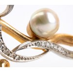 Zlatá brošňa s diamantmi a perlami, vlastnila grófka Paola Della Chiesa