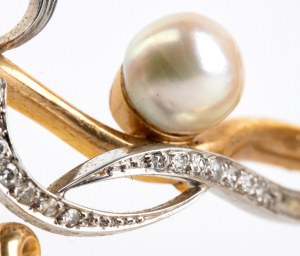 Spilla in oro con diamanti e perle, appartenuta alla contessa Paola Della Chiesa