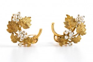 Boucles d'oreilles en or avec perles, propriété de la comtesse Paola Della Chiesa