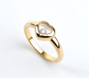 CHOPARD: Collezione Happy Diamond, anello in oro con diamante