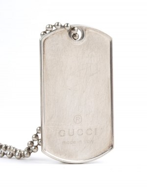 GUCCI: Two silver chains with pendants