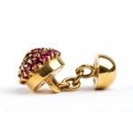 PEREZ: Rubies gold cufflinks and studs set