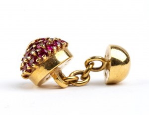 PEREZ: Rubies gold cufflinks and studs set