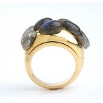 POMELLATO: Anello a fascia in oro con labradorite