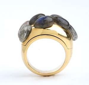 POMELLATO : Bague à anneau d'or en labradorite