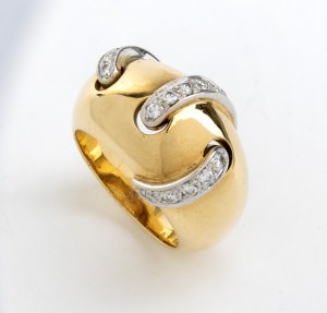 diamantový zlatý prsteň