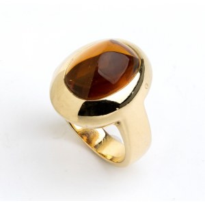 POMELLATO: Złoty pierścionek z kwarcem cytrynowym