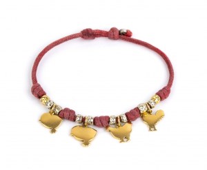 Dodo collection, gold and silver lanyard bracelet