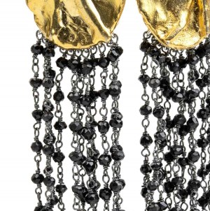 Golden silver pendant earrings