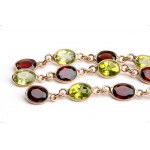 ISABELLA ASTENGO: Peridot garnet golden silver drop earrings