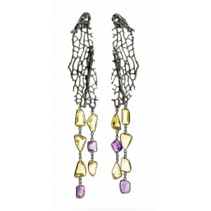 ISABELLA ASTENGO: Silver pendant earrings