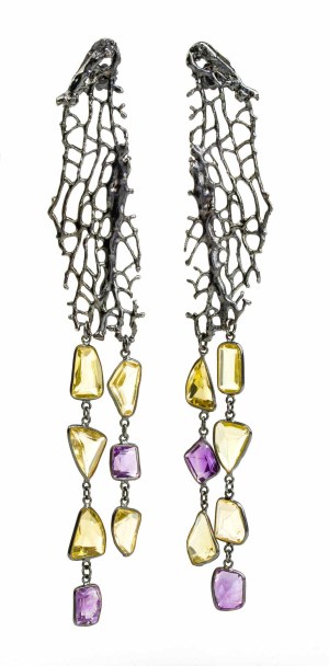 ISABELLA ASTENGO: Silver pendant earrings