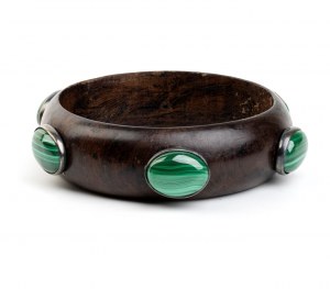 ISABELLA ASTENGO : Bracelet en bois avec malachite