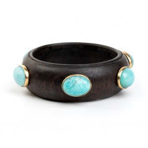 ISABELLA ASTENGO: Wood bracelet with turquoises