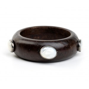 ISABELLA ASTENGO: Wood bracelet with mother of pearls