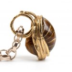 ISABELLA ASTENGO: Srebrny naszyjnik i wisiorek z brązu - pierścionek ze skamieliną