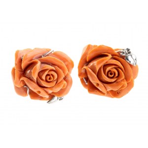 Cerasuolo coral gold earrings