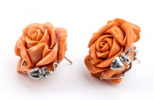 Cerasuolo coral gold earrings