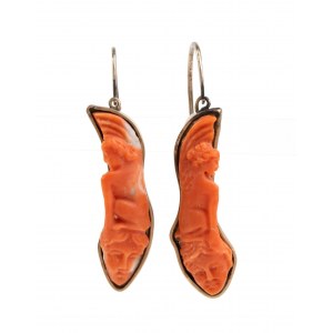 Cerasuolo coral gold drop earrings