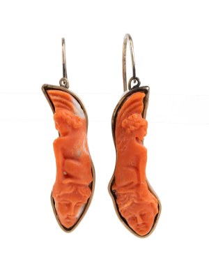 Cerasuolo coral gold drop earrings