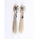 Gold earrings and white coral