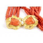 Mediterranean coral gold necklace