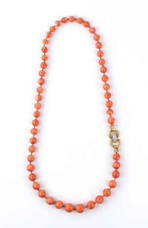 Collier Cerasuolo corail diamant or