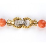 Cerasuolo coral diamond gold necklace