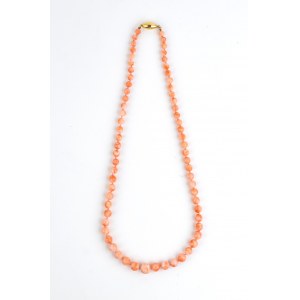 Gold pink coral necklace
