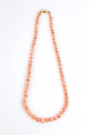 Gold pink coral necklace