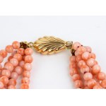 Gold necklace with corals