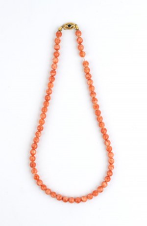 Pink coral gold necklace