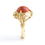 Mediterranean coral gold ring