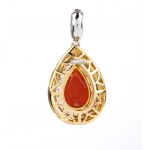 Mediterranean coral diamond gold pendant