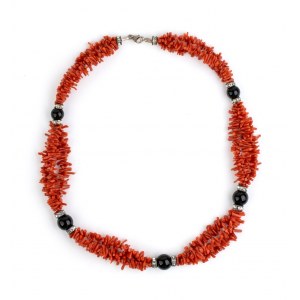 Mediterranean coral silver necklace