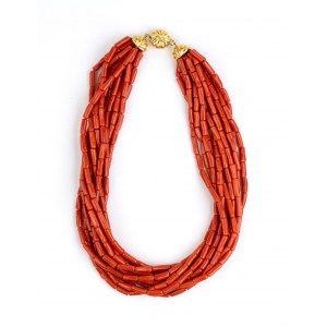 Multiwire Mediterranean coral necklace