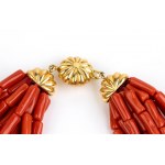 Multiwire Mediterranean coral necklace