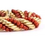 Bracelet semi-rigide en or avec coraux