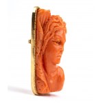 Gold pendant with coral cameo