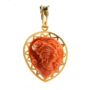Cerasuolo coral gold pendant