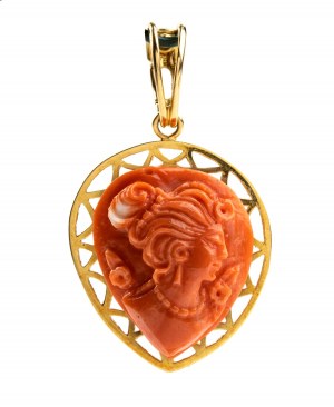 Pendentif en or et corail Cerasuolo