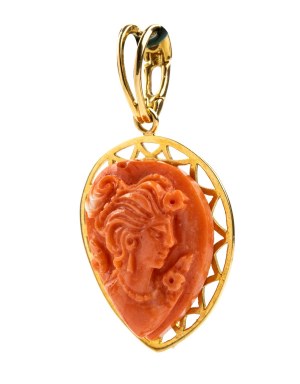 Pendentif en or et corail Cerasuolo