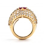 Ruby diamond gold band ring
