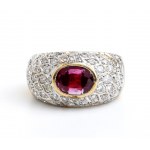 Gold ring with ruby and diamonds