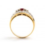 Zlatý prsteň s diamantovým rubínom