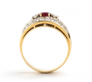 Diamond ruby gold band ring